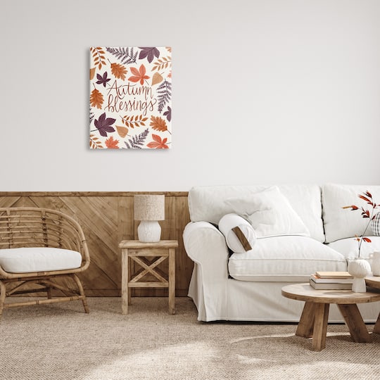 Stupell Industries Autumn Blessings Fern Leaves Nature Canvas Wall Art